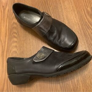 ROMIKA Black Leather Slip On Shoes EU 41 / US 10-10.5 Comfort Shoes